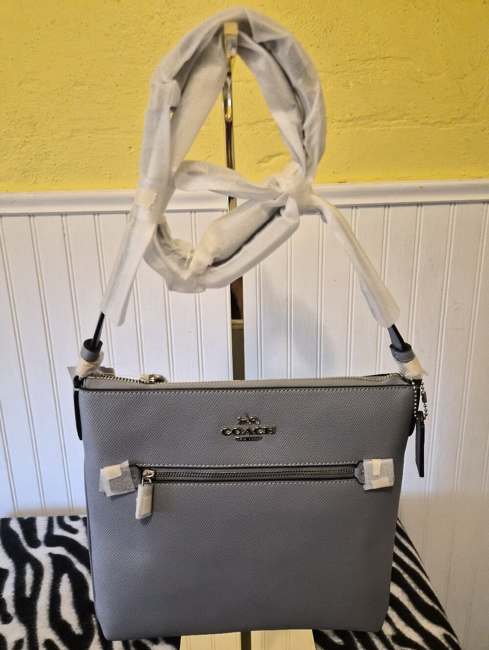 NWT Coach Crossgrain Leather Rowan File Bag Crossbody in Twilight